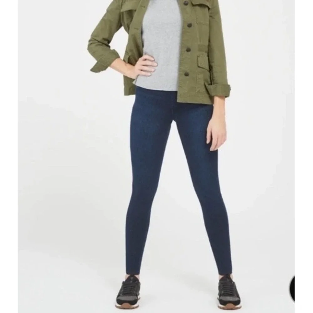 SPANX Jean-ish Blue Ankle Denim Leggings Pull-On Pants Size‎ M - Picture 2 of 8